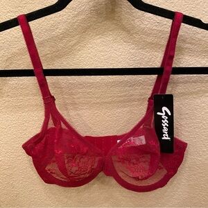 NWT~GOSSARD Women Bordeaux Lace Bra Size 32B